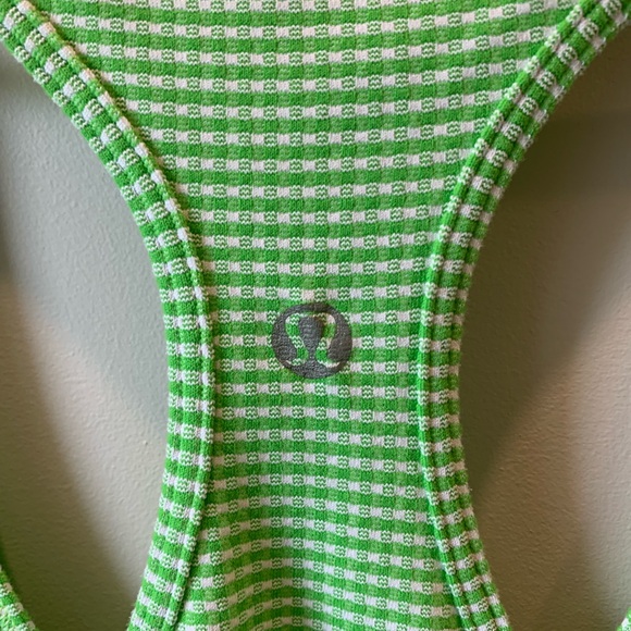 Green Lululemon, racerback tank, size 4, gingham pattern - Picture 5 of 5